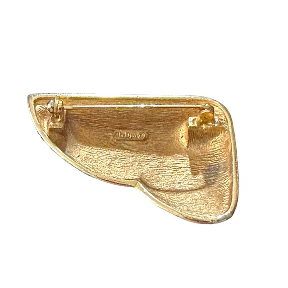 Vtg Christian Dior Gold Tone Prong Set & Baguette Clear Crystals Brooch Pin 2” - Picture 12 of 15